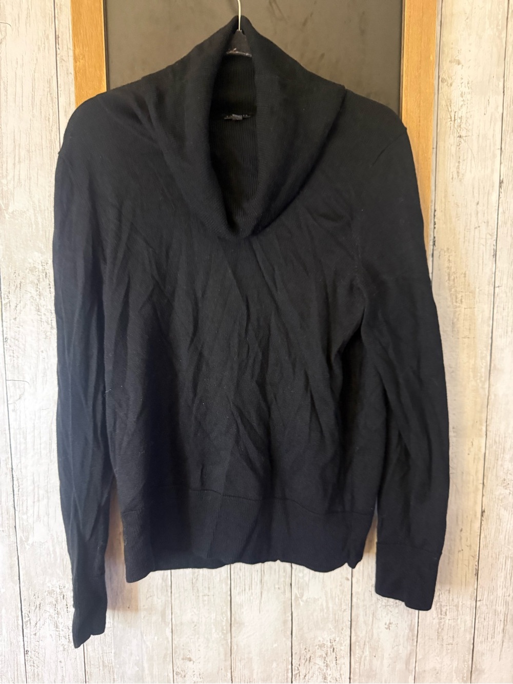 Talbots Merino Wool Cowl Neck Sweater Women’s Size Large Black